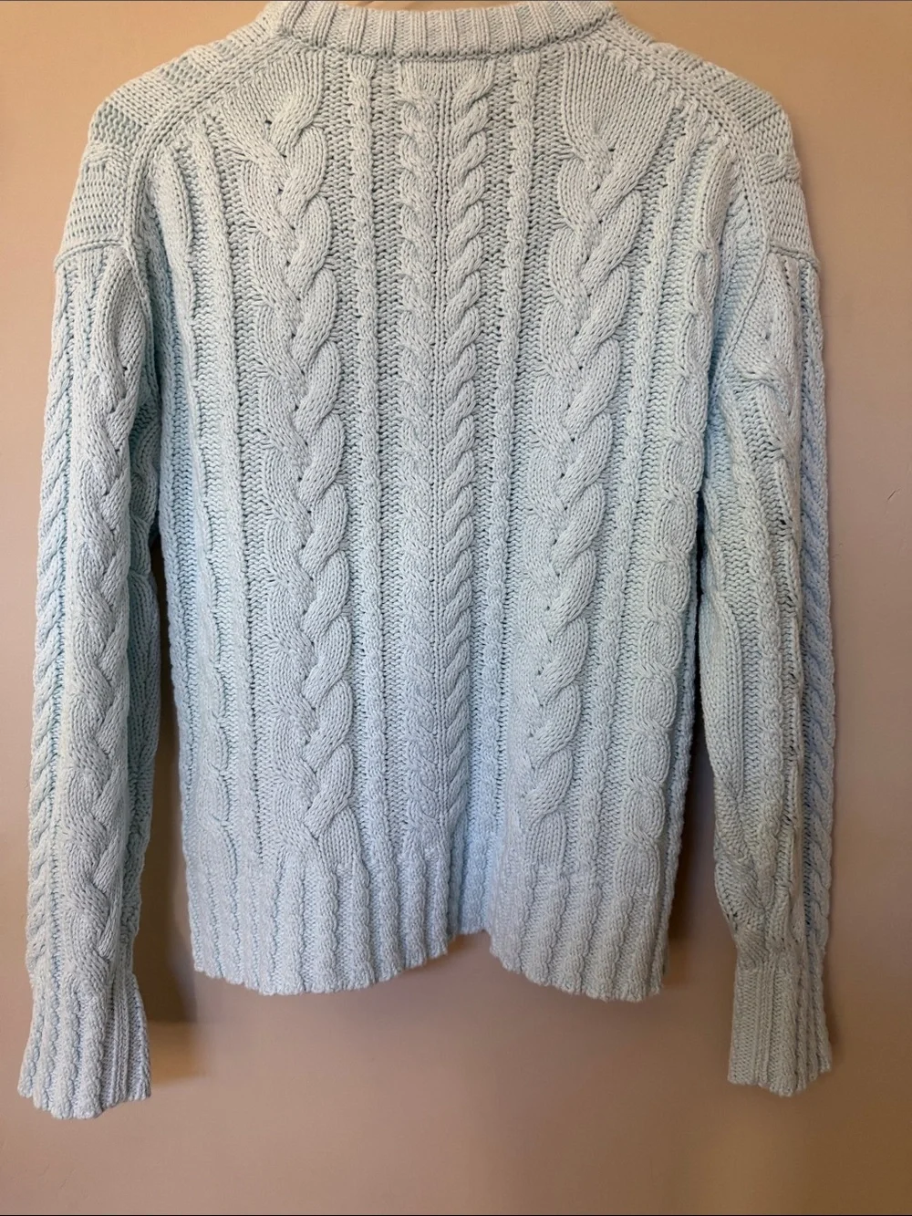 J. Crew Icy Blue Chunky Coastal Crew Neck Sweater M